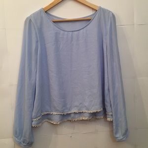 Blue Top with White Detailing